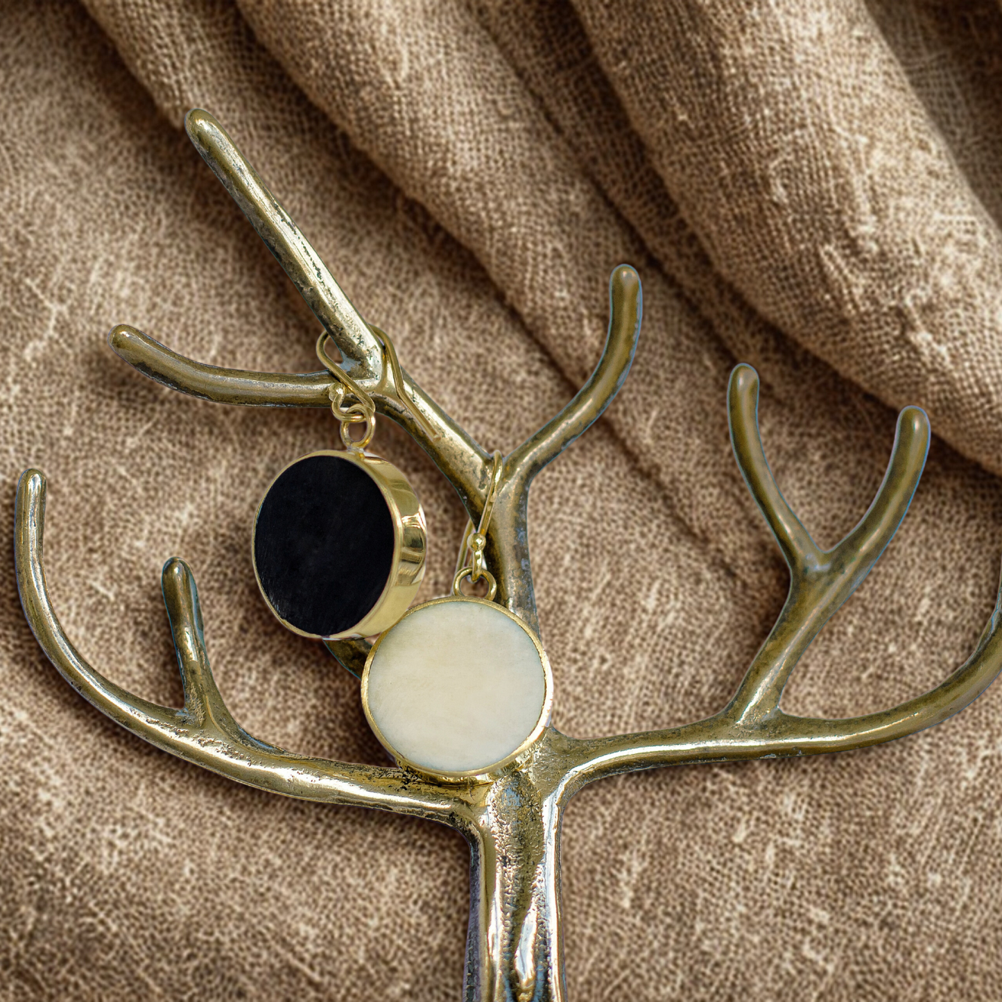 Duo Tone Circle Earrings