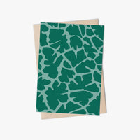 Greeting Cards - Giraffe pattern – green