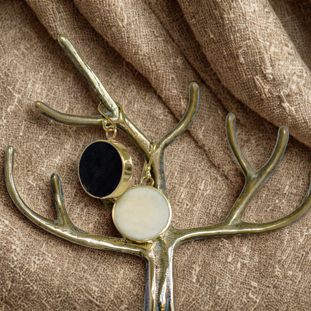 Duo Tone Circle Earrings