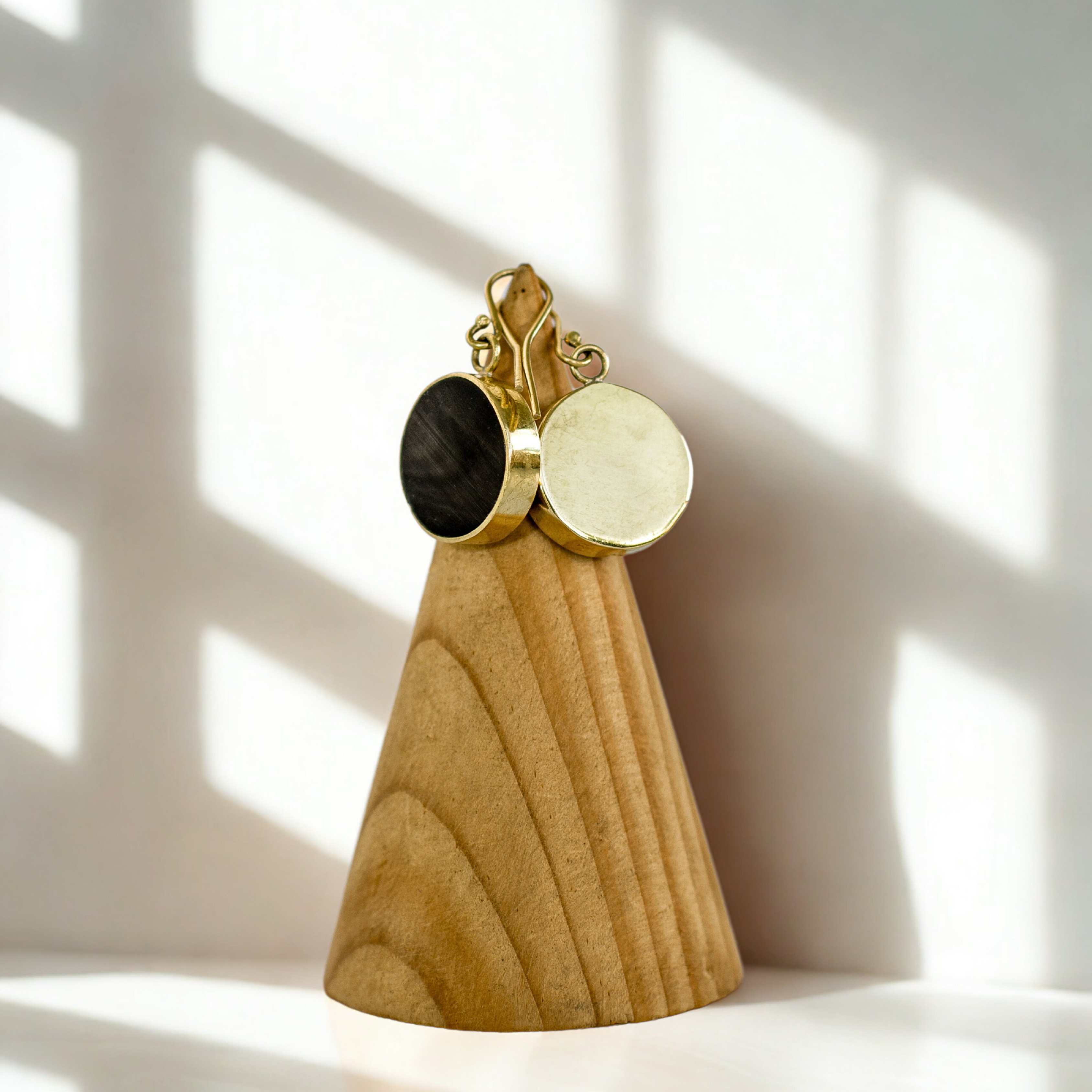 Duo Tone Circle Earrings