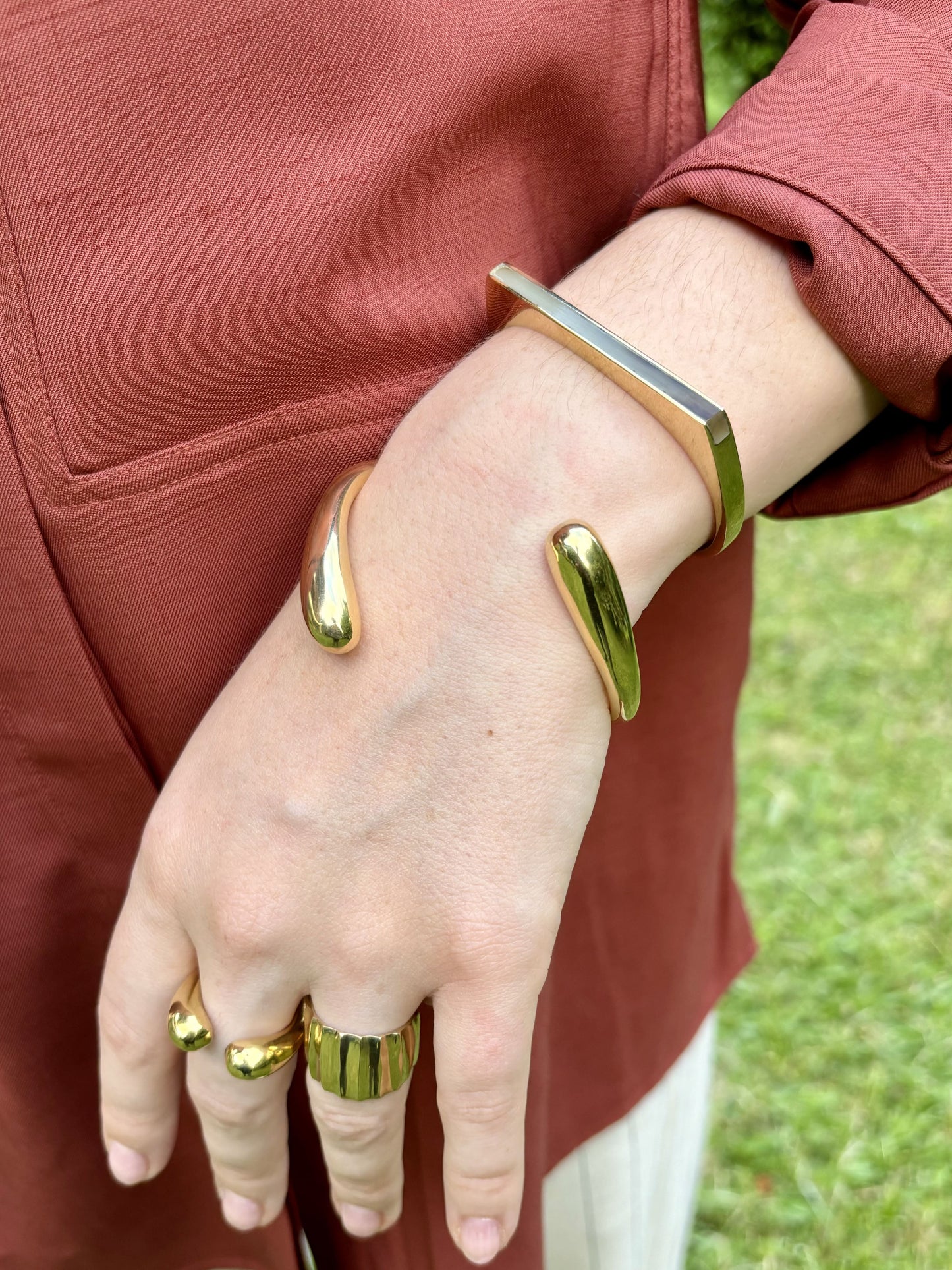 Mwezi Brass Bracelet With Bone