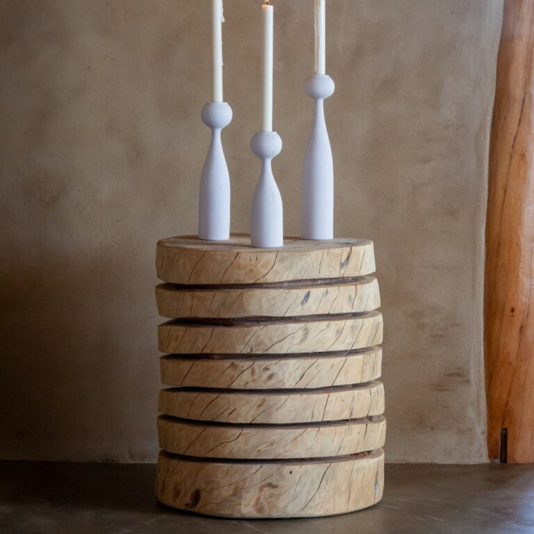 Minimalist Wooden Candle Holders - Tapered Circular