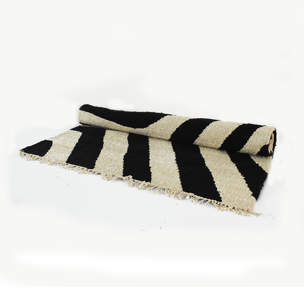 Zebra Print Handmade Wool Carpet