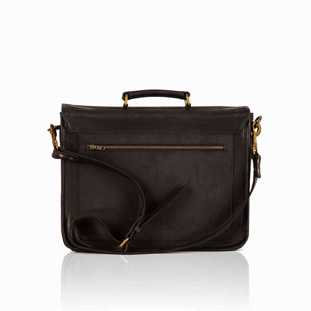 Wafula black leather briefcase