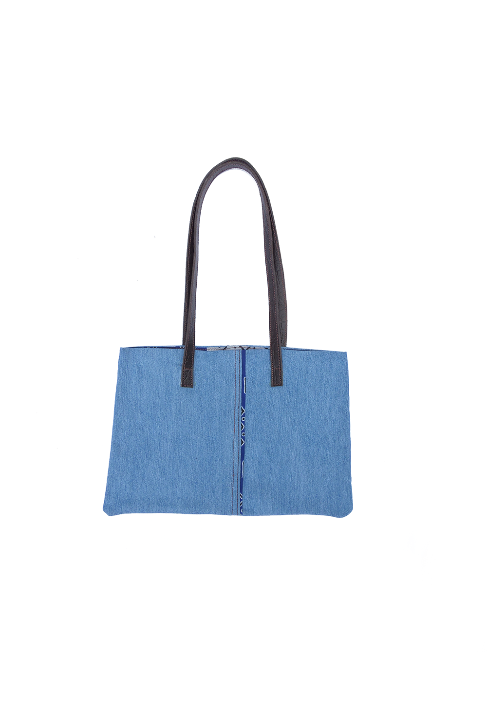 One of A Kind Recycled Denim Draw Tote Bag