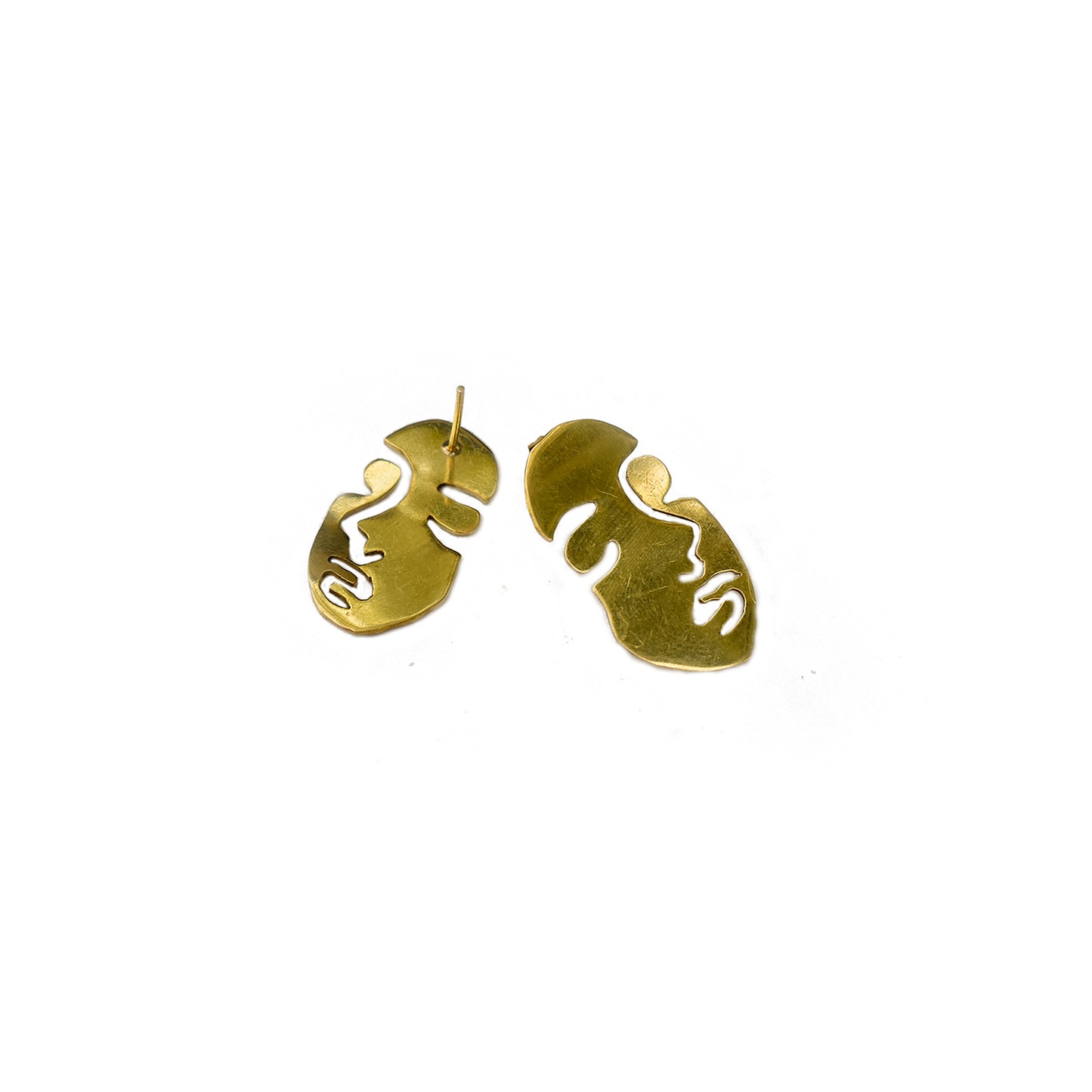 Uso handmade brass face mask earrings