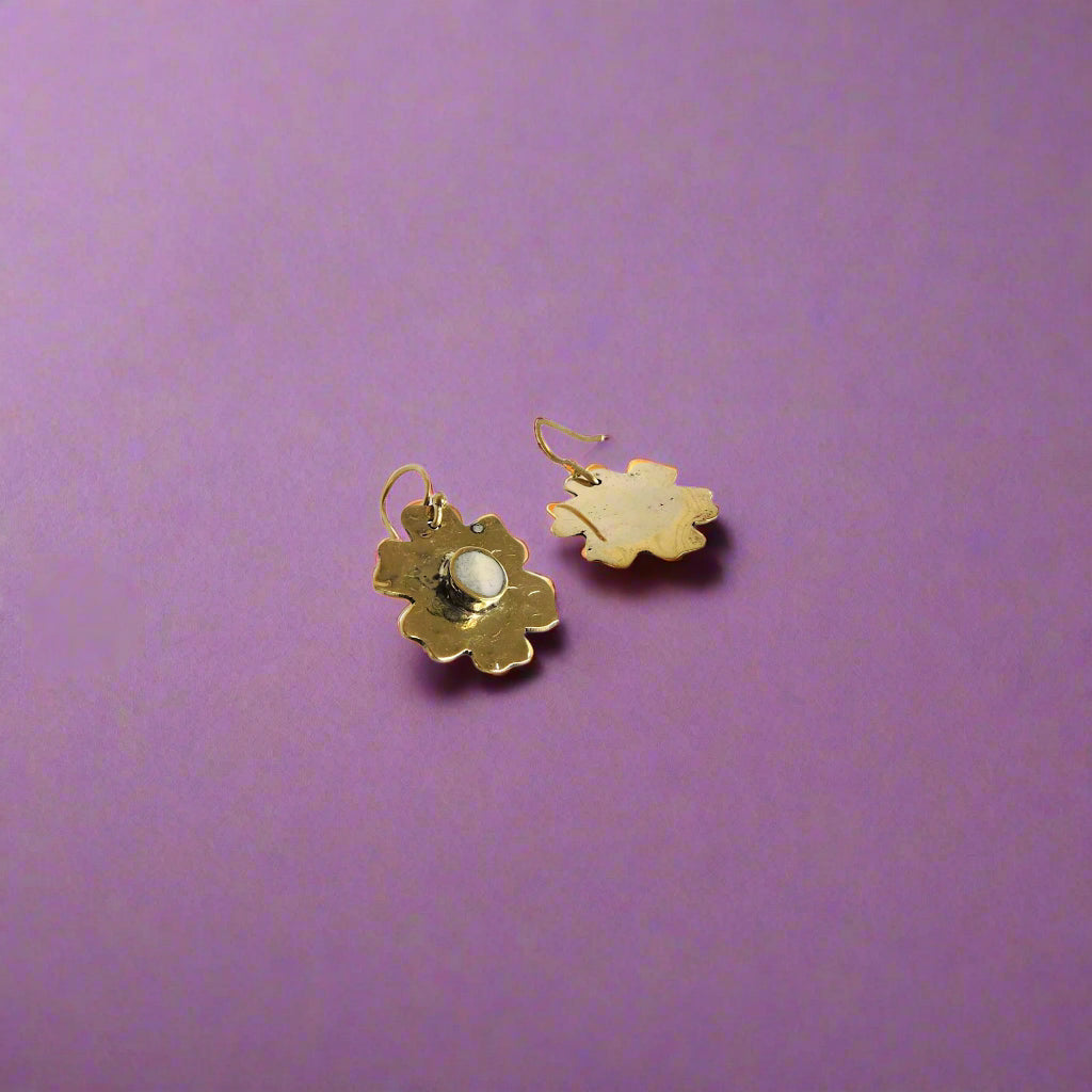 CM Flower Brass Earring (Short)