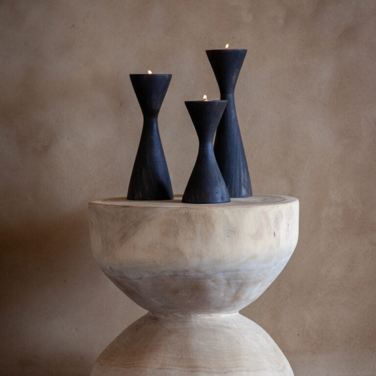 Minimalist Wooden Candle Holders - Geo Tapered