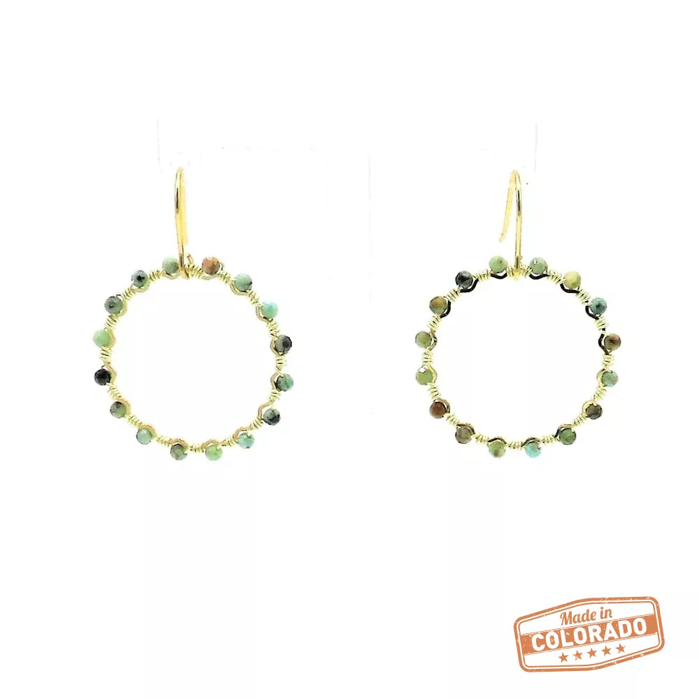 Good Fortune Turquoise Hoops