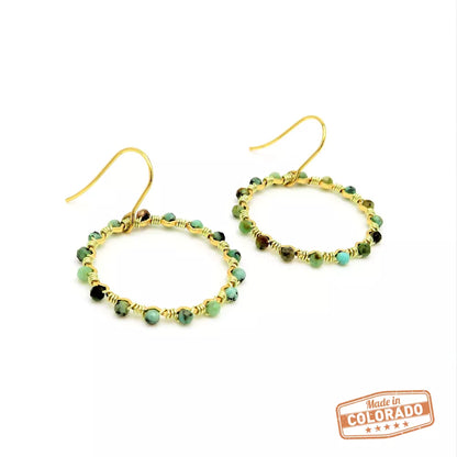 Good Fortune Turquoise Hoops