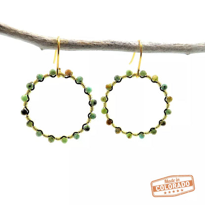 Good Fortune Turquoise Hoops