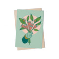 Greeting Cards - Love flowers sage