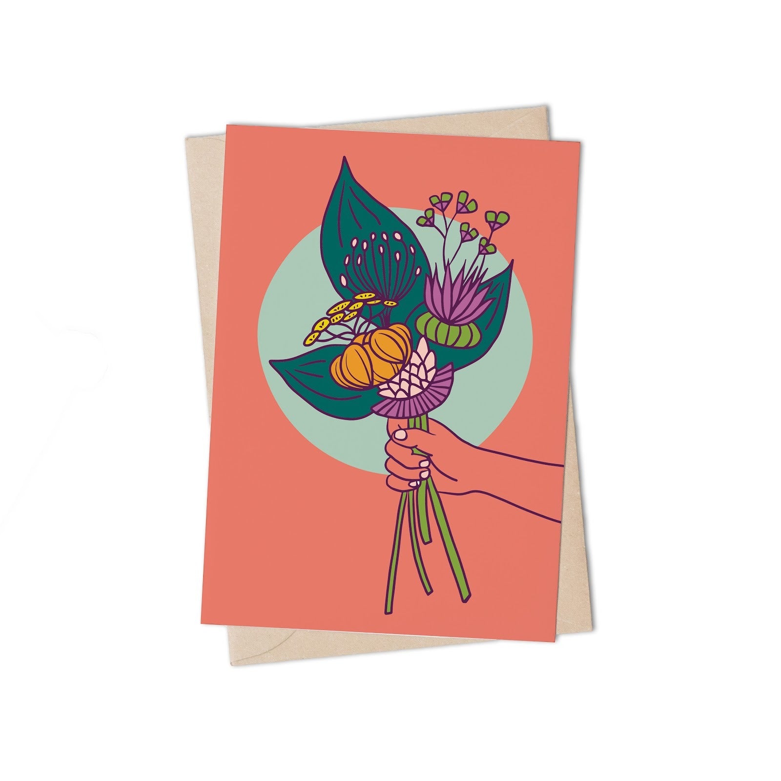 Greeting Cards - Love flowers coral