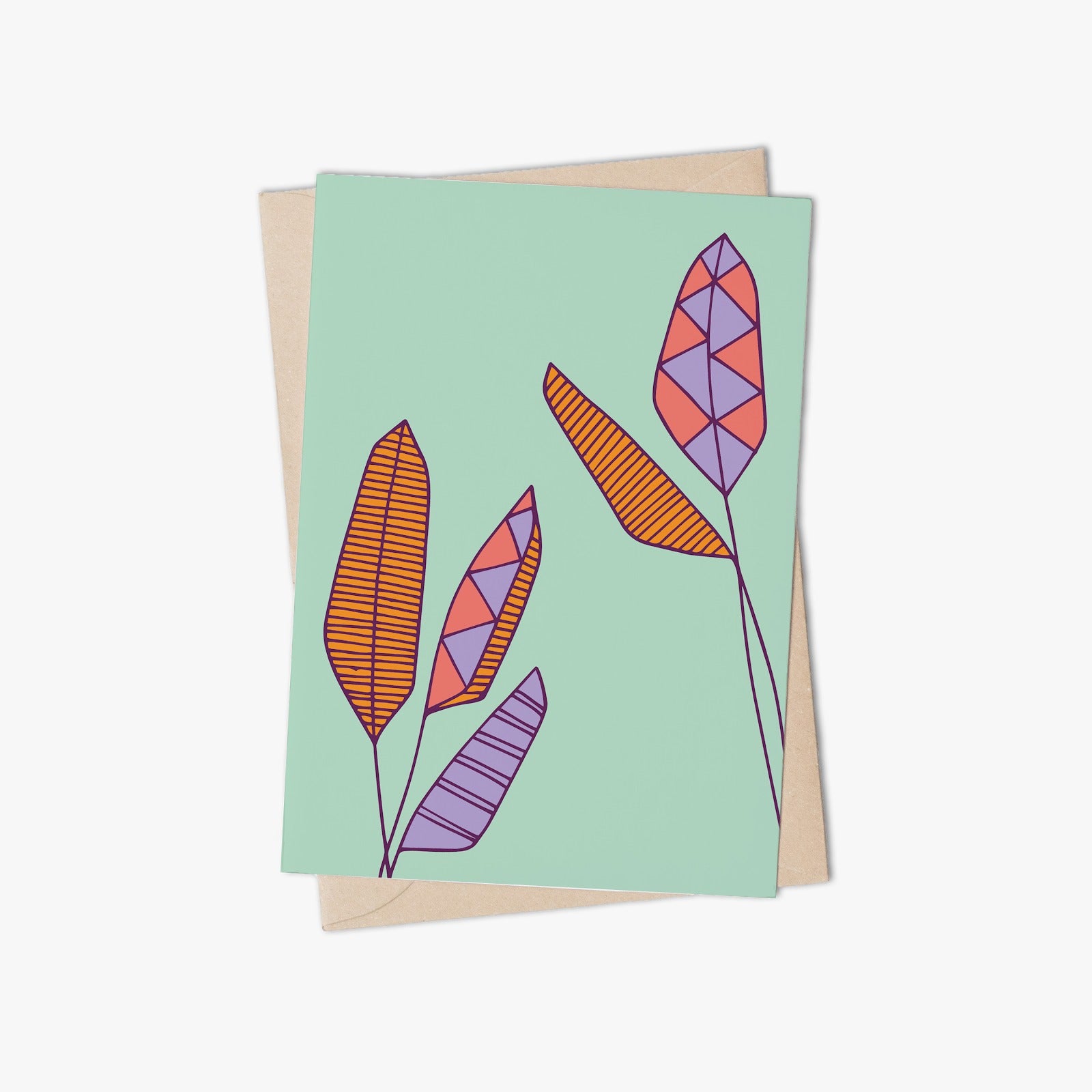 Greeting Cards - Palms – Sea green