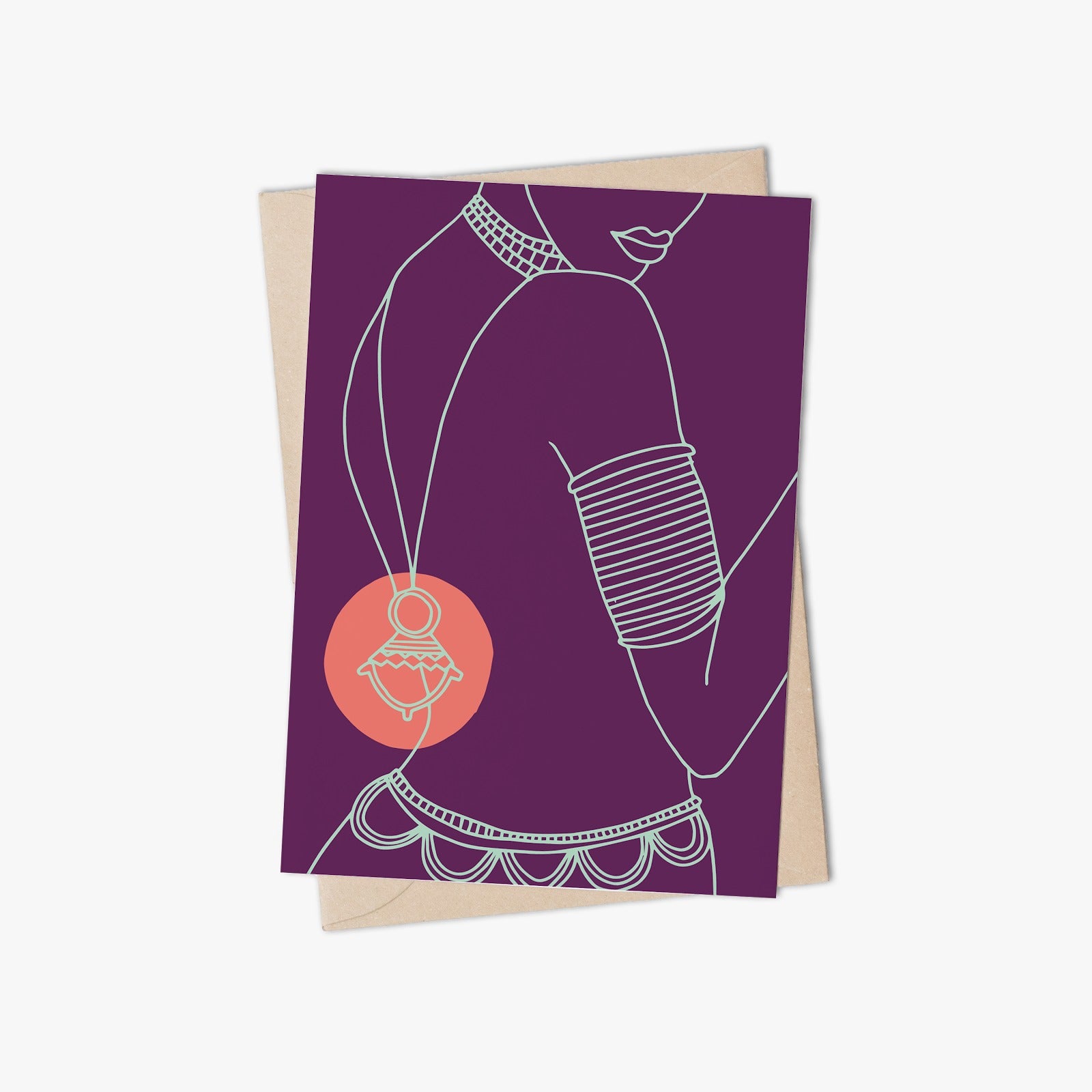 Greeting Cards - African Artyfacts – purple