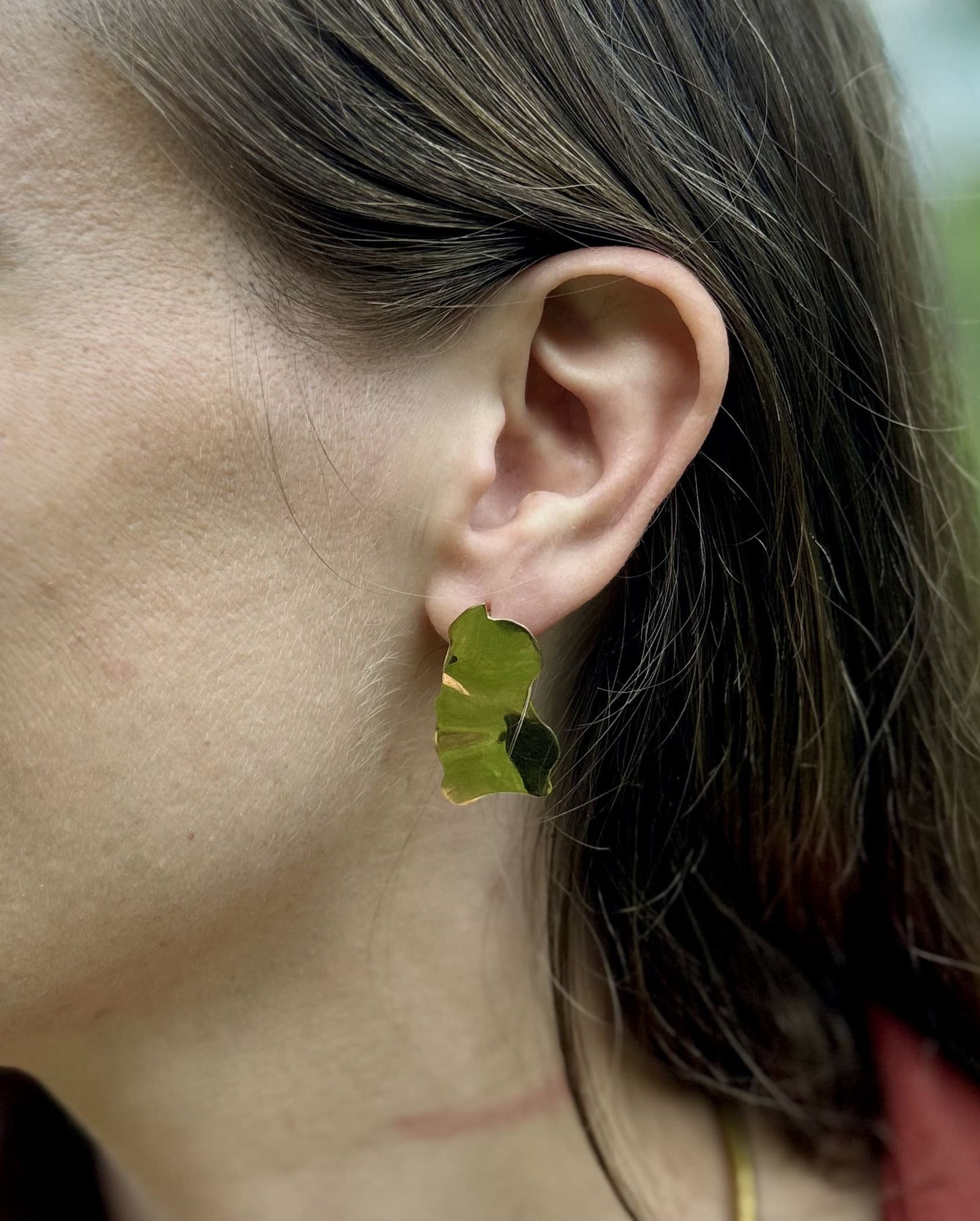 Maua vintage-inspired brass earrings