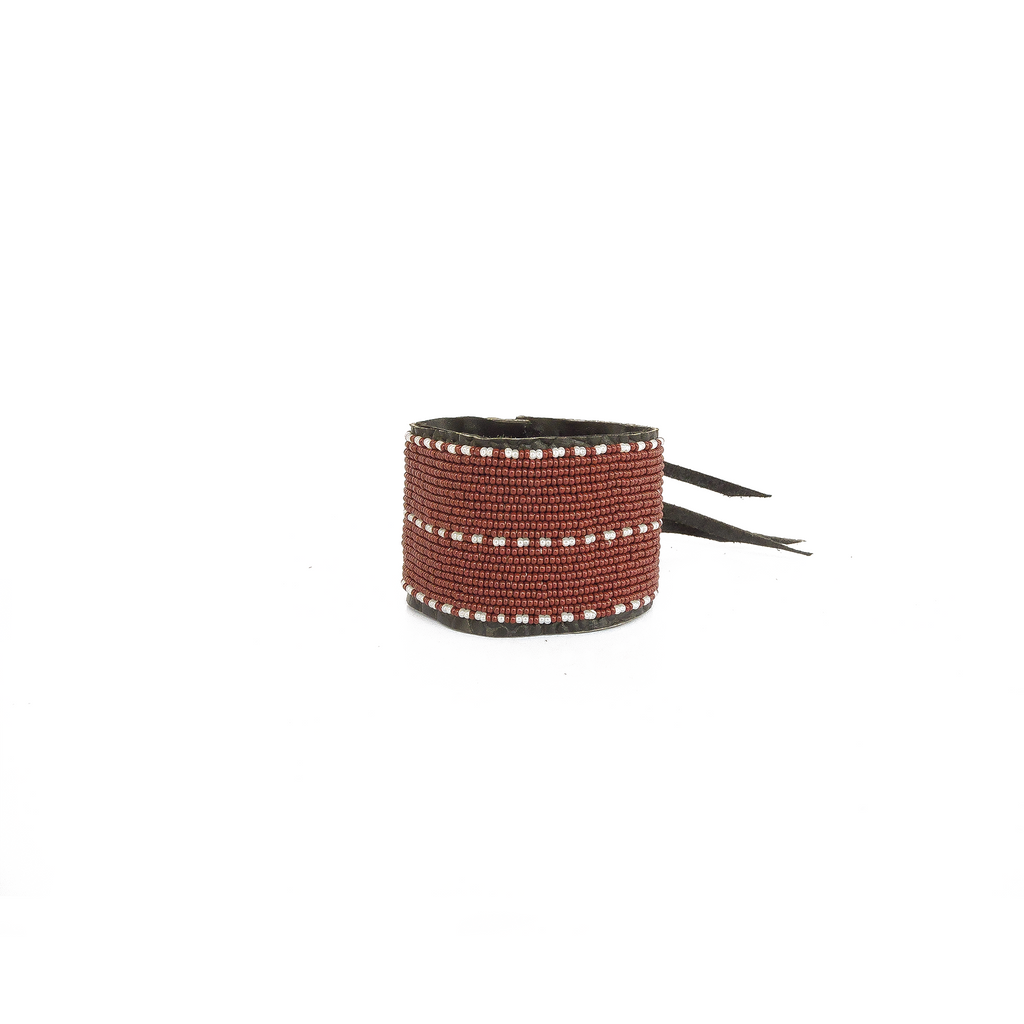 Chebet Mutai Beaded Leather Bangles