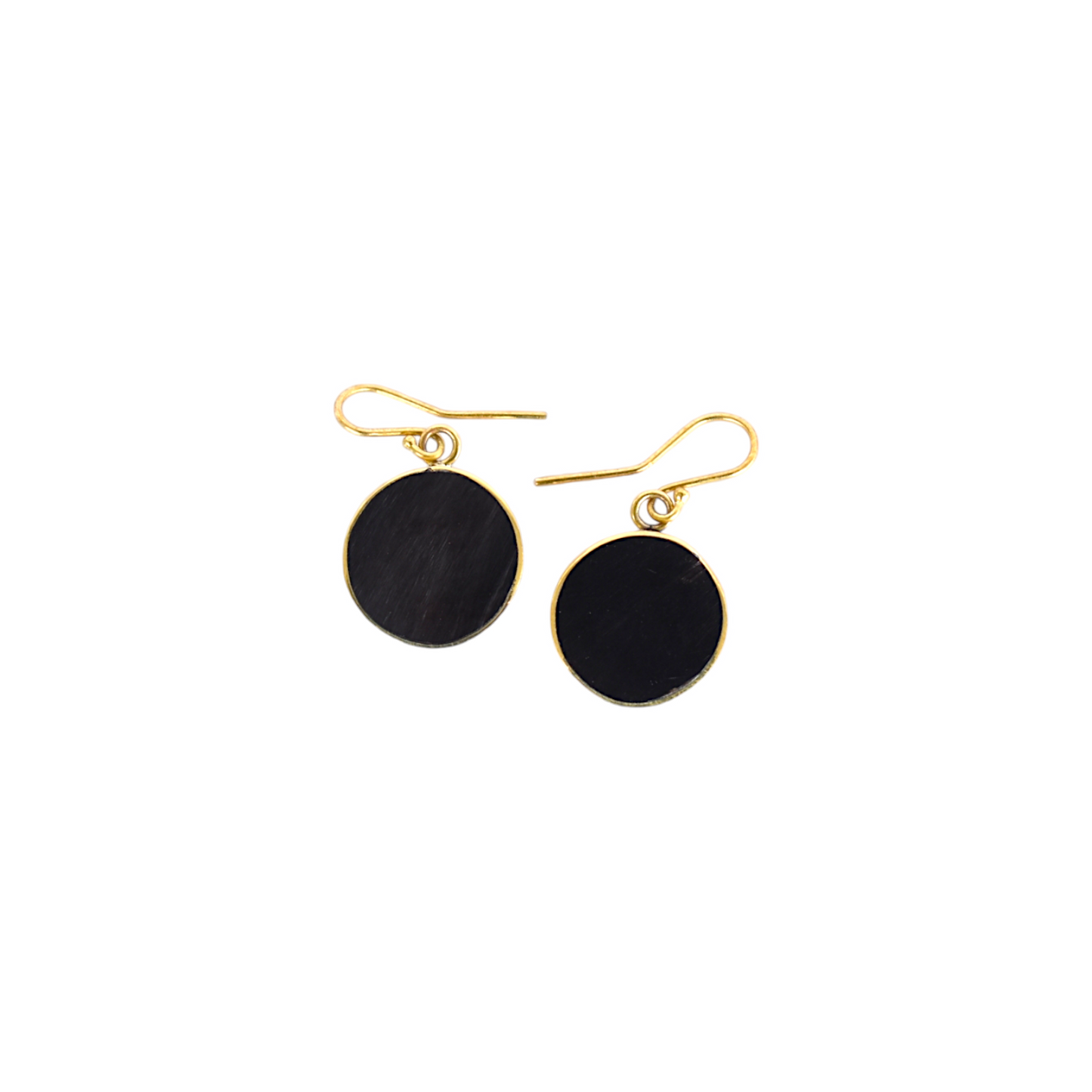 Nasi Black Cow Horn Earring