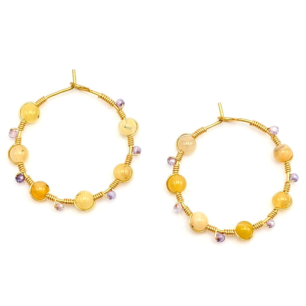 Wildflower Spirit 18K gold plated hoops