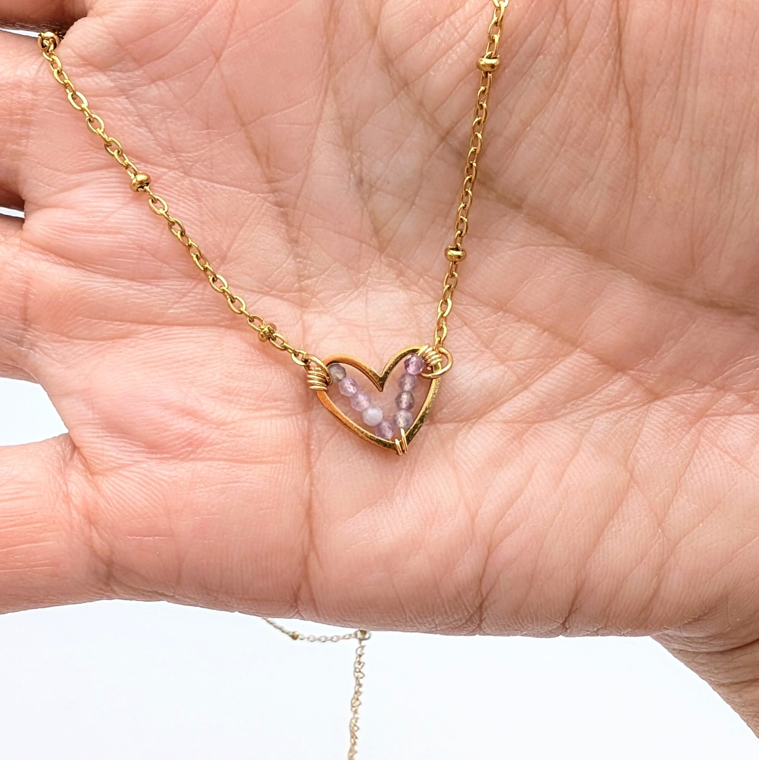 Golden Gem of Love Necklace