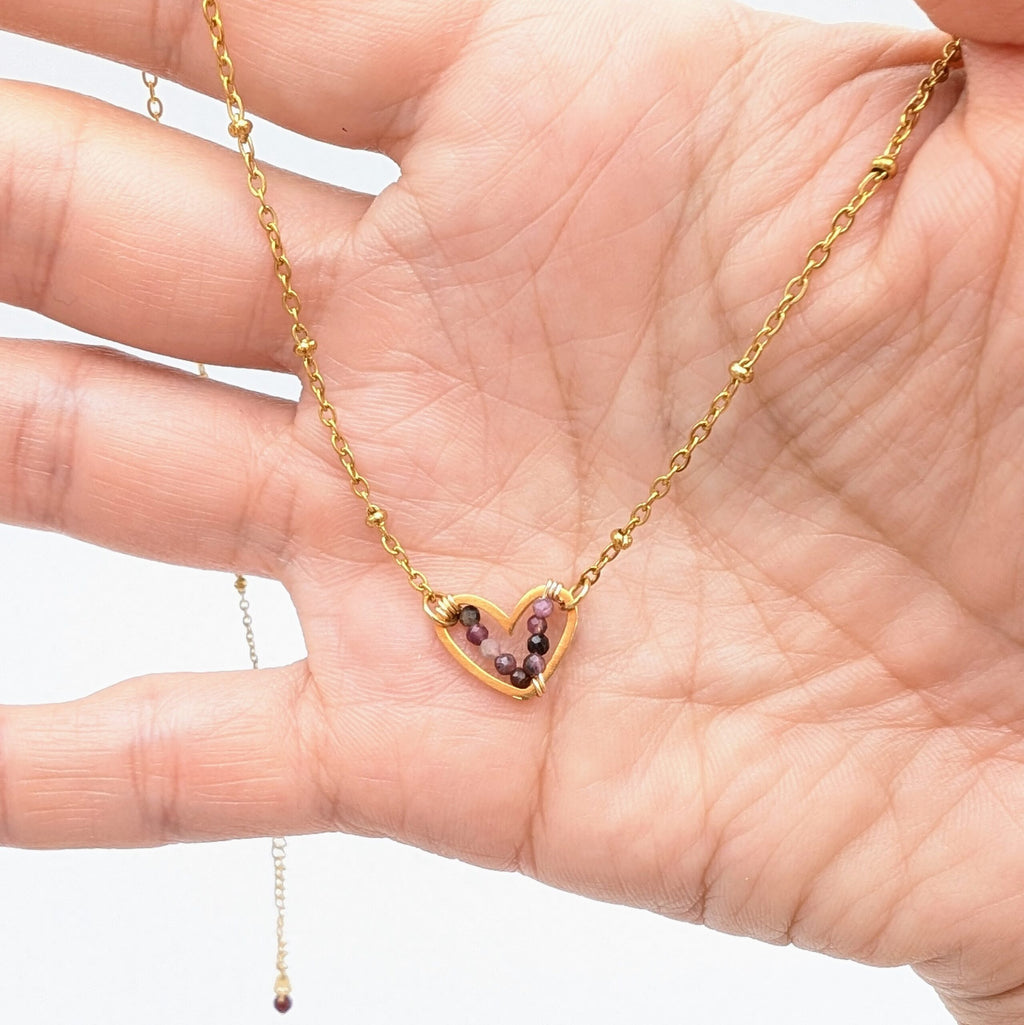 Golden Gem of Love Necklace