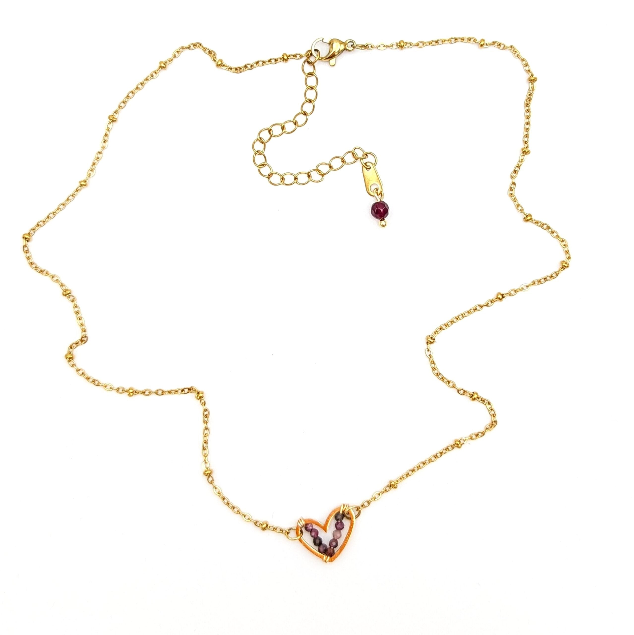 Golden Gem of Love Necklace