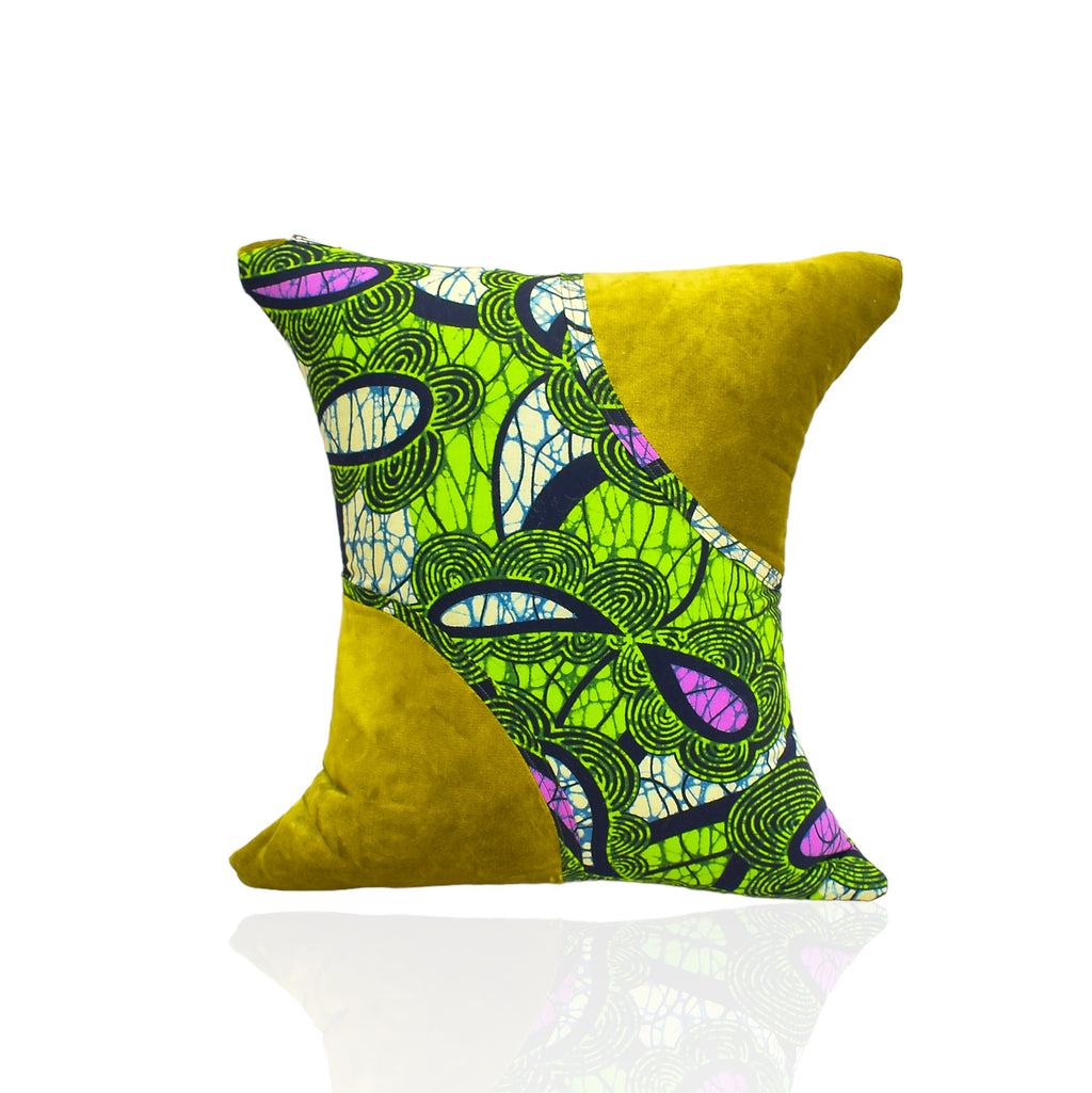 Mali African print cushion with velvet