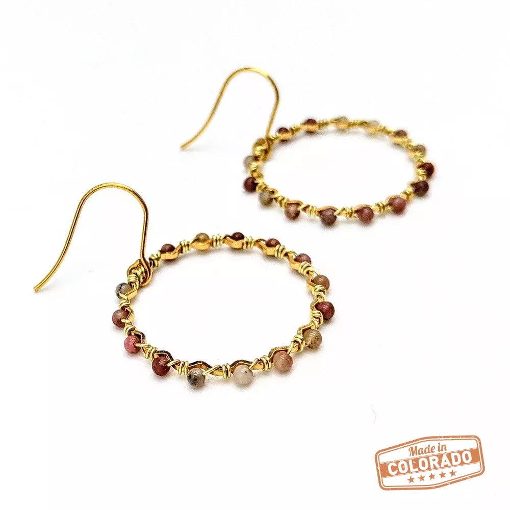Rose of the Inca 18K gold plated hoops