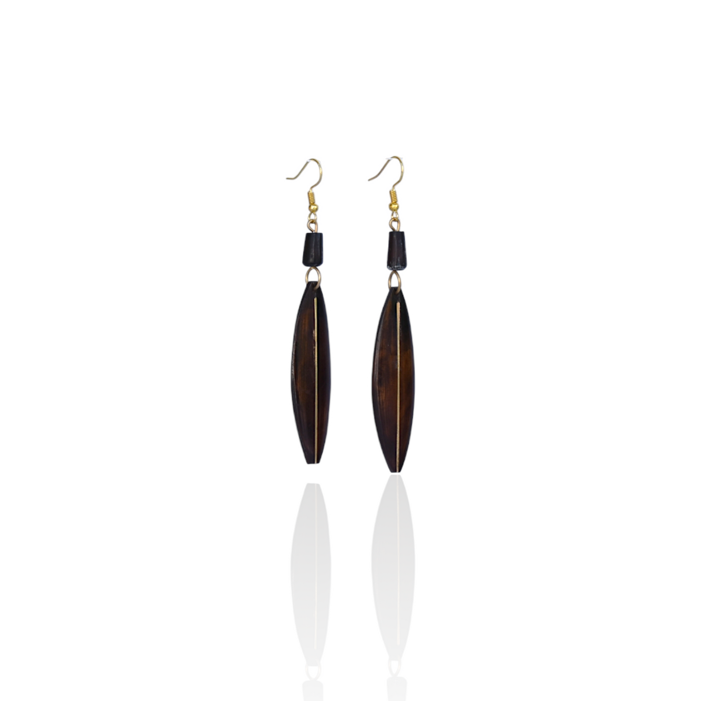 Tunda Brown Cow Horn Earrings