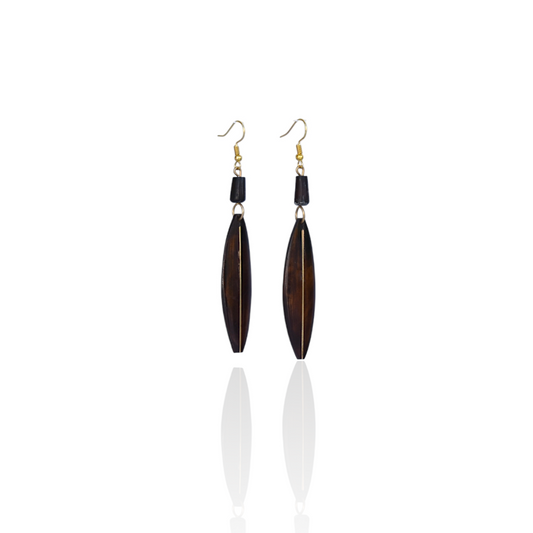 Tunda Brown Cow Horn Earrings