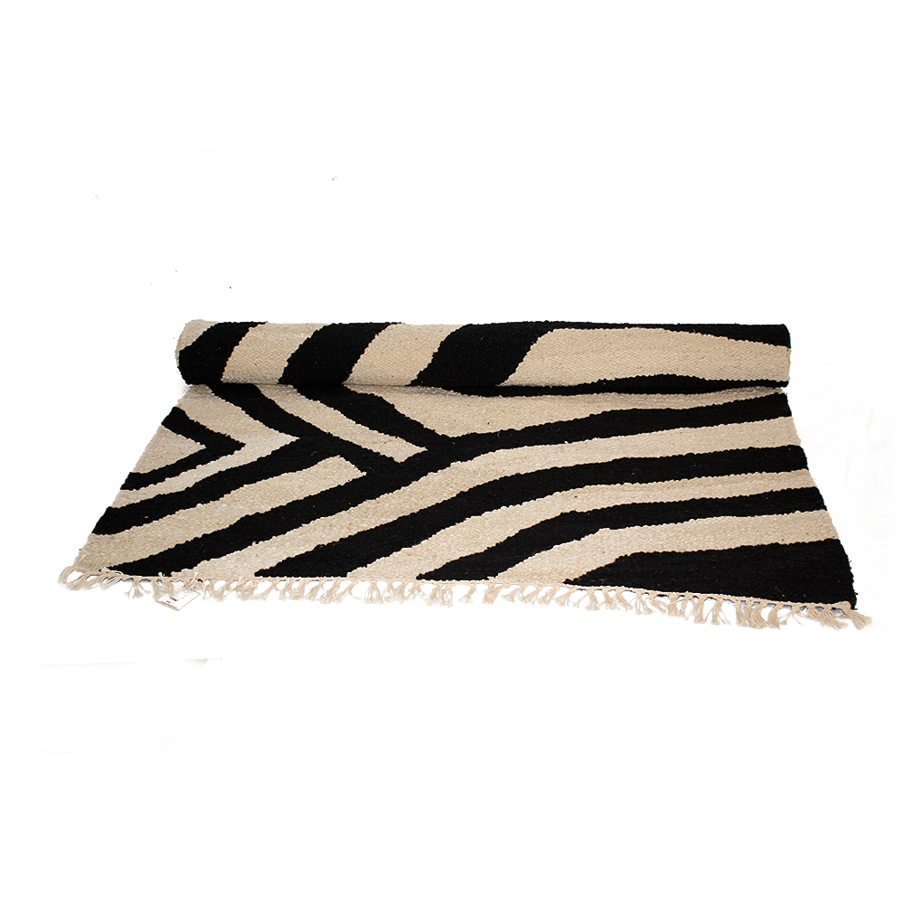 Zebra Print Handmade Wool Carpet